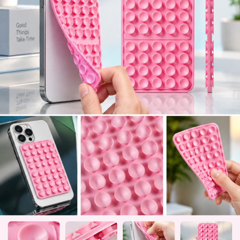Adhesive Silicone Suction Phone Holder- 4 PCS 