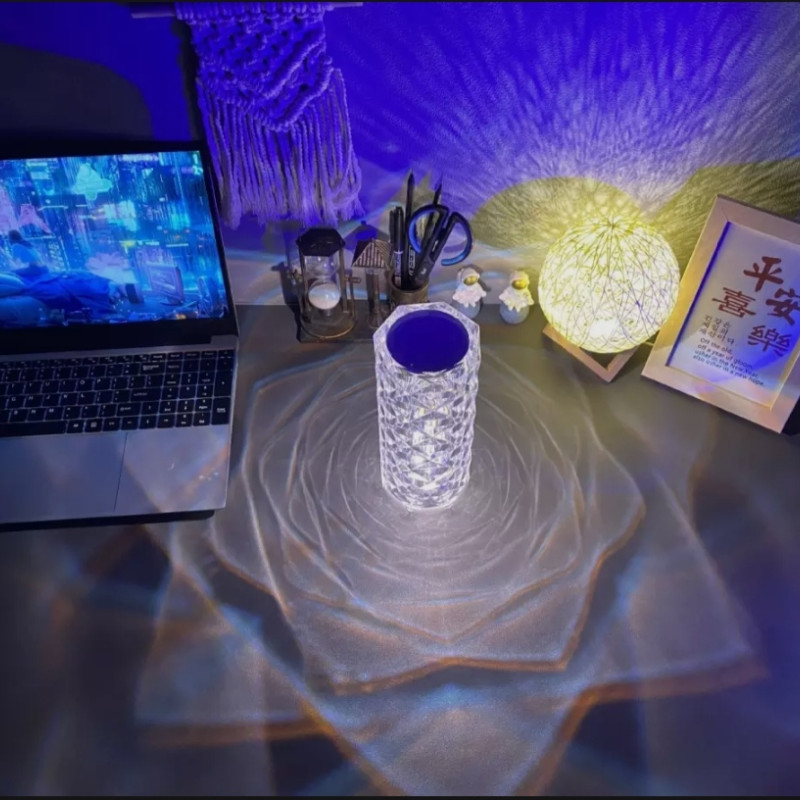 16 color Crystal Rose Table Lamp Light