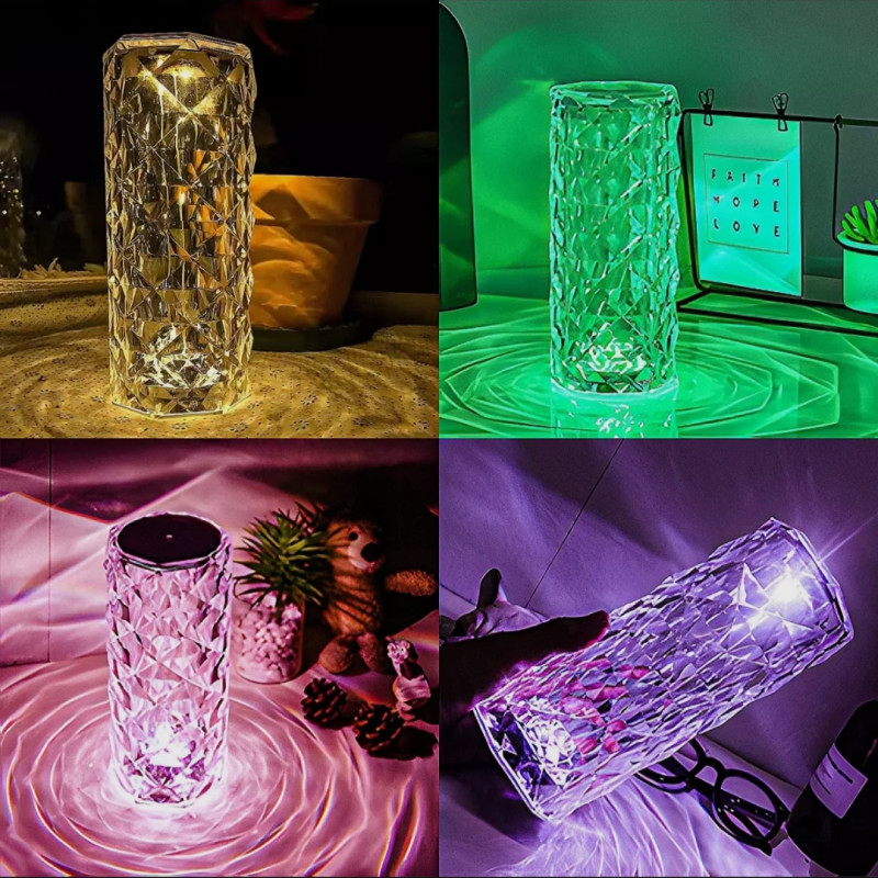 16 color Crystal Rose Table Lamp Light