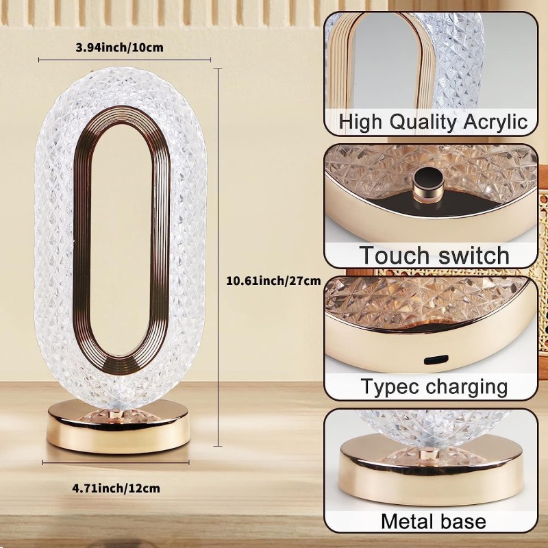 Crystal Zero Shape Table Lamp Night Light