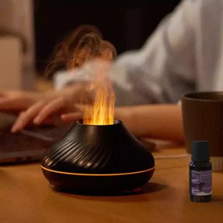Flame Aroma Diffuser Humidifier With 7 Color LED light