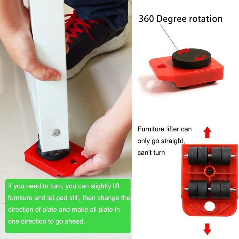  Furniture Moving Tool/Furniture Lifter/Moving Helpers (Red)